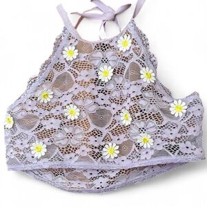 Hot Topic Lavender Lace Halter Top
